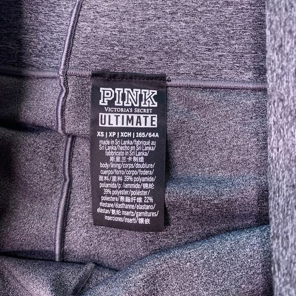 PINK Victoria's Secret Ultimate Gray Black Mesh Leggings XS - Picture 4 of 12